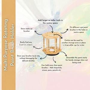 ที่วางแปรงทาสีไม้ไผ่แบบหมุนได้สำหรับศิลปินขนาดเล็ก - Product Image 3