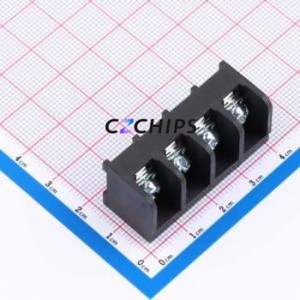 6PCV-04-006 Barrier Terminal Block Through hole Component (THT),P=9.53mm Connector Three Sides 9.53mm 4P 1 - Product Image 1