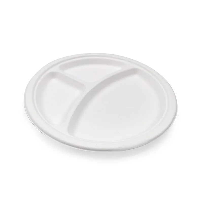 Platos personalizados de 9 pulgadas platos de papel platos biodegradables platos desechables de bagazo de caña de azúcar