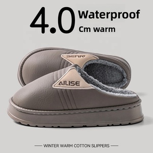 2025 Thick Sole Non-Slip Warm Plush Indoor Home Use for <strong>Slippers</strong> for Men Women Breathable Cute Closed Toe Versatile Cotton - Product Image 6