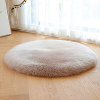 Tapis rond shaggy nordique, tapis en fausse fourrure doux, tapis moelleux lavable pour chambre d'enfant