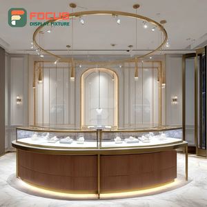 High Visibility High End Jewelry Display Case Metal <b>Frame</b> Jewelry Shop Glass Showcase - Product Image 1