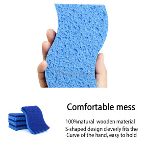 Tự nhiên phân hủy sinh học chà món ăn Scrubber nhà bếp nhiệm vụ nặng nề sạch mỏng cellulose bọt biển - Product Image 5