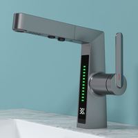 Nouvelle innovation affichage numérique intelligent tirer le robinet en nid d'abeille barboteur douche eau tirer le robinet