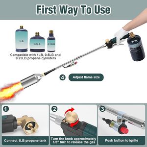 Đồng Có Thể Tháo Rời Vườn Weed Butan Gas Torch <span class=keywords><strong>Flamethrower</strong></span> Với Auto Igniter Ngọn Lửa Burner - Product Image 3