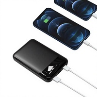 Mini Power Bank 10000mAh Grande Capacité Noir Blanc Haute Qualité 22.5W Charge Rapide Portable Double Entrée Micro USB Chargeur de Téléphone