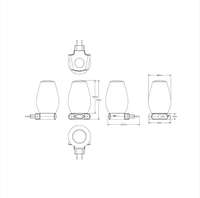 Abnehmbare Taschenlampen-förmige LED-Nachtlampe, Warmweiß, Steckbar, Wiederaufladbar, ABS-Material, Modernes Niedliches Design für Schlafzimmer