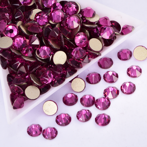 Strass en verre à dos plat Oleeya en gros, couleurs variées, non thermocollants, à coller, cristaux en vrac pour nail art 3D et vêtements - Product Image 2