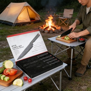 Ensemble de couteaux de cuisine en acier inoxydable avec manche en plastique pour usage domestique et professionnel – Vente en gros - Product Image 5
