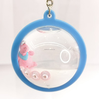 Porte-clés en acrylique liquide avec décoration animale 3D personnalisée, flotteur, paillettes et sable mouvant – Cadeau promotionnel souvenir
