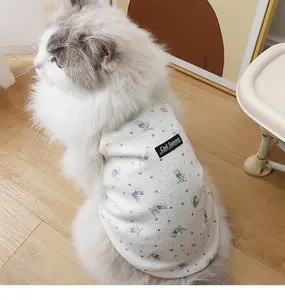 Vêtements pour chats Style simple Vêtements pour animaux de compagnie Respirant Doux Col rond Chiot Chat Gilet