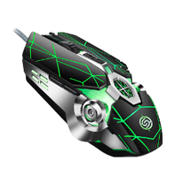 Souris de jeu filaire USB K-snake Q7 RGB illuminée 4000 DPI avec câble de 1,5 m, 7 boutons, 7 couleurs lumineuses pour ordinateur de bureau