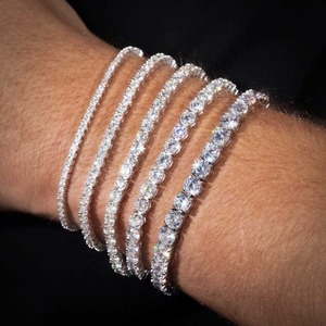 Bracelet Moissanite personnalisé en argent Sterling 925 avec test de diamant Bracelet de chaîne à maillons glacés Hip Hop bijoux fins femmes hommes vente en gros - Product Image 1