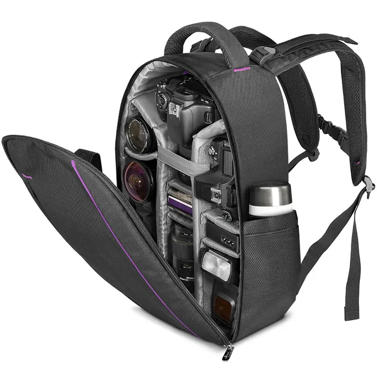 Custom 15 inch laptop nylon backpack digital gear camera begs lens waterproof video camera bag for photography