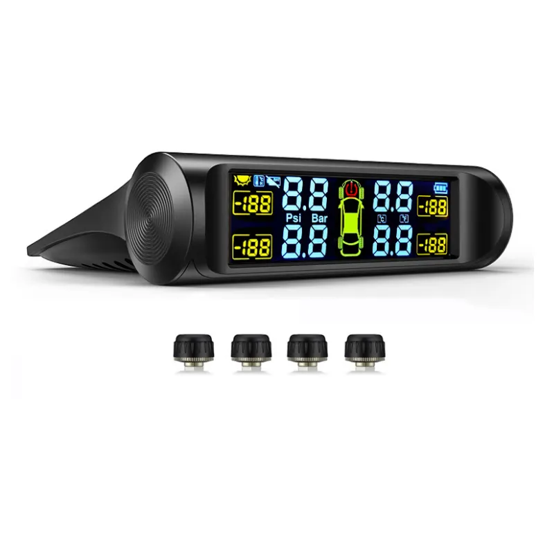 Smart Solar TPMS Car Tire Pressure Alarm Monitor System 4 Wheel External Tyre Sensor Temperature Alert