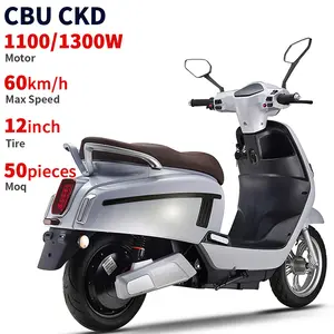 CKD SKD 12inch 2 Seater Electric Moped Scooter 1100W/1300W 60km/h Max Speed Chinese Retro Electric Moped Scooter For Sale