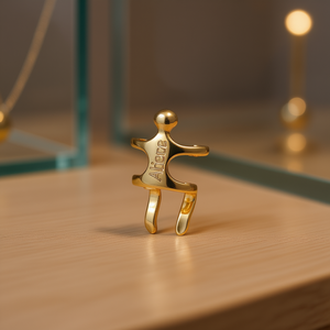 Orecchini a polsino Abierto placcati oro con cartoni animati, in lega di zinco, gioielli unisex di tendenza alla moda - Product Image 2