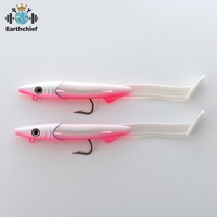 Leurre souple artificiel en acier inoxydable à tête plombée pour anguille, 12 cm, équipé d'un hameçon VMC, 26g, Raglou Hybrid, best-seller transfrontalier