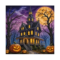 Kit de peinture 5D perles DIY pour décorations murales gothiques d'Halloween, livraison directe en gros depuis l'usine