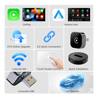 Adaptateur Carplay UNIEAN D18S, récepteur Android Auto sans fil, commande vocale multimédia intelligente, appairage rapide, portable