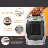 Ventilateur chauffant PTC avec thermostat réglable, étanche, portable, vertical, pour bureau, télécommande, protection contre la surchauffe