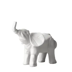 Factory Customized Hot Selling White Elephant Resin Handicrafts Of Creative Gift And Office Decorative Sculpture