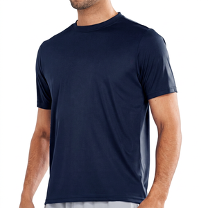 เสื้อยืดลำลองผู้ชายสีกรมท่า แขนสั้น คอกลม แห้งเร็ว สีพื้น ทรงปกติ - Product Image 1