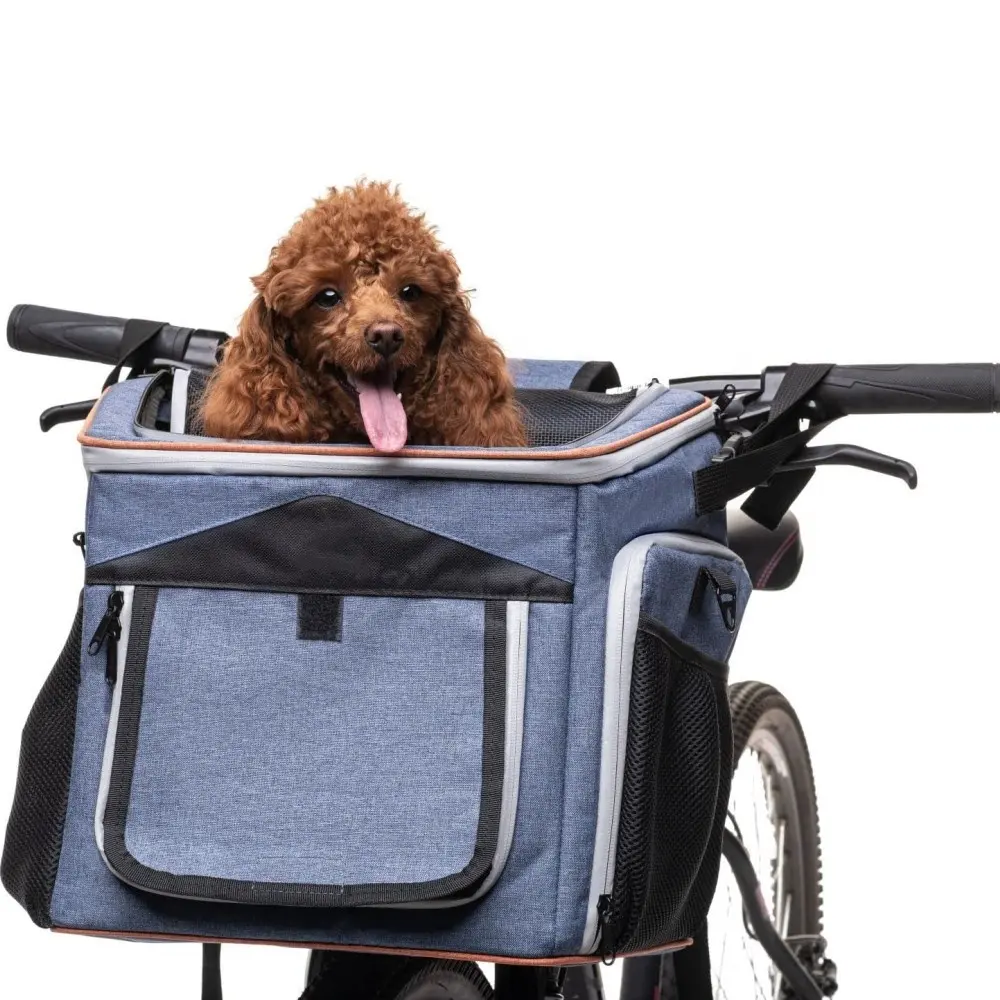 Cestino pieghevole per bici per cani-espandibile 6 in 1 morbido zaino per trasportino per cani borsa a tracolla per seggiolino auto