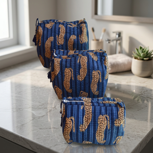 BLOCKPRINT ART Traditional Style 100% Cotton Foldable Multifunction Eco-Friendly Washable Dustproof Toiletry Storage Bags (3 - Product Image 2