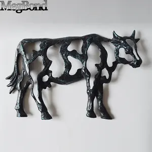 Muro di mucca in metallo fuso, placca montata a parete in ghisa