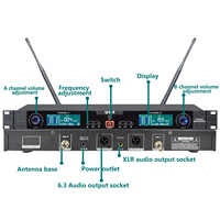 Ensemble de système sans fil de microphone professionnel GAW-U608 microphone sans fil adapté aux performances en plein air
