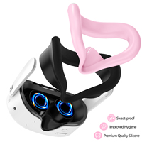 Set Aksesoris Silikon VR 3 in 1 Kompatibel dengan Meta Quest 3S, Penutup Wajah + Pelindung Lensa + Tutup Thumbstick