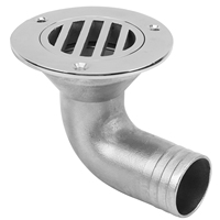 Drain de pont de bateau durable en acier inoxydable 316, drain d'eau de pont de bateau marin à 90 degrés, 32 mm