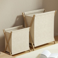 Panier à linge pliable en tissu lin-coton pour la maison, panier de rangement pour vêtements, panier à linge