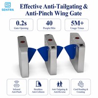 Gerbang Putar Sentra SW01 Baja Anti Karat untuk Pintu Masuk Kereta Bawah Tanah Bandara, Kontrol Akses, Pengamanan Pejalan Kaki, Penghalang Lipat, IP55