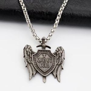 Ciondolo Gotico Cristiano QUIS UT <span class=keywords><strong>DEUS</strong></span>, Distintivo Vintage dell'Arcangelo Michele, Accessori Decorativi per Gioielli, Vendita all'Ingrosso - Product Image 5