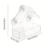 3 ventouses extra fortes en plastique acrylique transparent pour fenêtre écologique Mangeoire/abreuvoir pour oiseaux à l'épreuve des écureuils