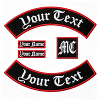 Patch à bascule brodé personnalisé à repasser sur 350 MM de large, patchs de motard supérieur et inférieur pour veste
