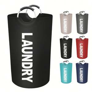 Panier à linge de 100 litres, panier à linge gris, organisateur pour chambre à coucher, salle de bain - Product Image 3