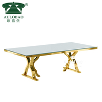 Tables rectangulaires en acier inoxydable de luxe pour banquets, restaurants, événements et mariages