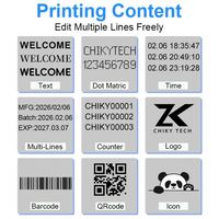 Fabricante de Impresoras Portátiles, Impresora de Inyección de Tinta de Alto Volumen con Pantalla Táctil de 4.3 Pulgadas y 600Dpi para Bolsas de Plástico