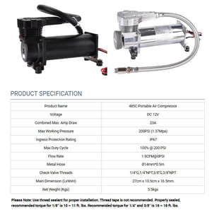 คอมเพรสเซอร์ลม ALITAIR รุ่น 485C สำหรับระบบกันสะเทือนแบบถุงลมใน<span class=keywords><strong>รถยนต์</strong></span>  แบบไม่ใช้น้ำมัน  200psi  ขนาดเล็ก  โครเมียม  <span class=keywords><strong>อะไหล่</strong></span>ระบบกันสะเทือน - Product Image 6