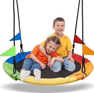 Tea saucer tree swing flight load-bearing 2 additional suspenders adjustable multi strand rope saucer swing chair