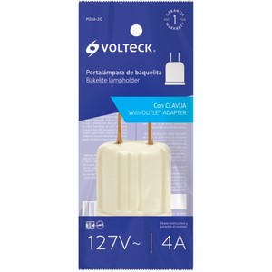 Volteck POBA-20 E27 portalampada in metallo e plastica con vite in rame bachelite e adattatore in avorio per lampade a sospensione - Product Image 1