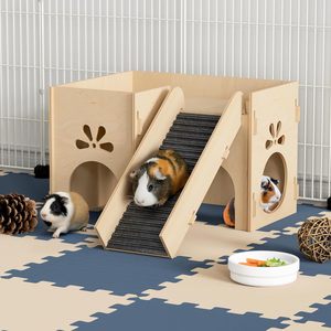 <span class=keywords><strong>Maison</strong></span> de Luxe Moderne Écologique en Bois de Grande Taille pour Petits Animaux : Lapins, Cochons d'Inde – Château, <span class=keywords><strong>Tour</strong></span> d'Escalade, Espace de Vie Hivernal - Product Image 6