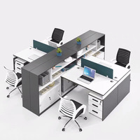 Bureau modulaire de 4 sièges, nouveau Design, usb, Table d'ordinateur de bureau, ouvert, pour personnel