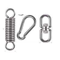 Kit de crochets à ressorts pour hamac en acier inoxydable avec crochets et ressorts de suspension pour usage intensif