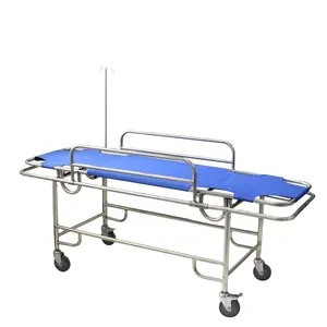 医疗设备患者转移可调紧急救护车不锈钢救援担架床