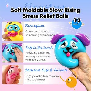 Squishy Fun Smushers <b>Dog</b> Face Swap Squishy Slow Rebound Pinch Music Stress Toy Fidget Sensory Stress <b>Ball</b> - Product Image 4
