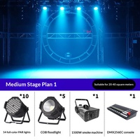 Kit d'éclairage de scène LED personnalisable avec contrôleur DMX, support et câbles, conçu pour les petites, moyennes et grandes salles de spectacle